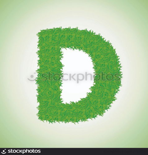 colorful illustration with grass letter on a green background for your design