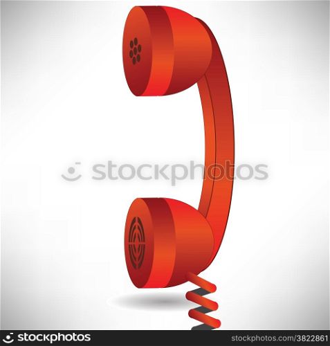 colorful illustration with green handset on white background