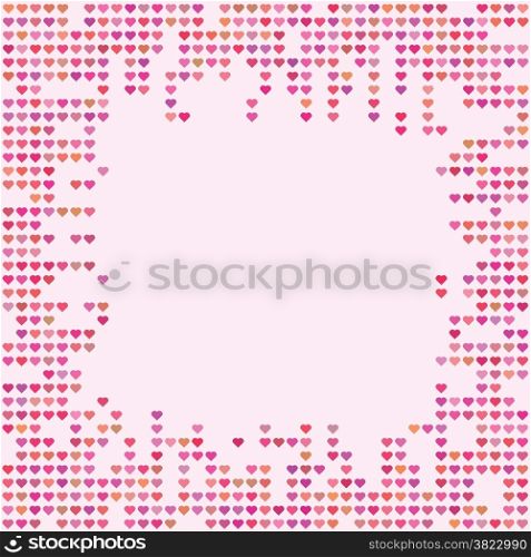 colorful illustration with heart frame on white background