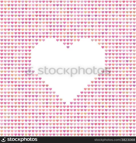 colorful illustration with heart symbols on white background