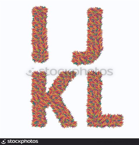 colorful illustration with letters on a white background background for your design