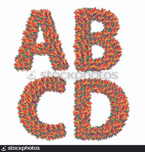 colorful illustration with letters on a white background for your design