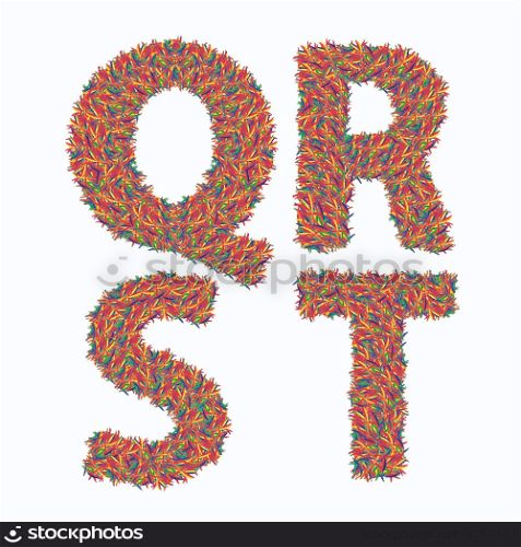 colorful illustration with letters on a white background for your design