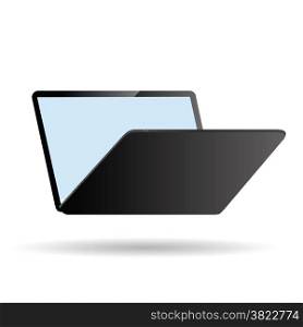 colorful illustration with modern laptop on white background
