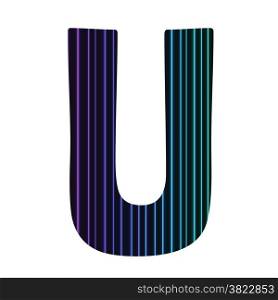 colorful illustration with neon letter U on white background
