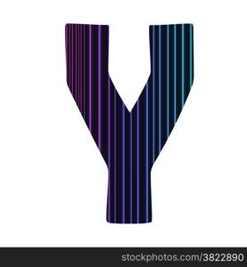 colorful illustration with neon letter Y on white background