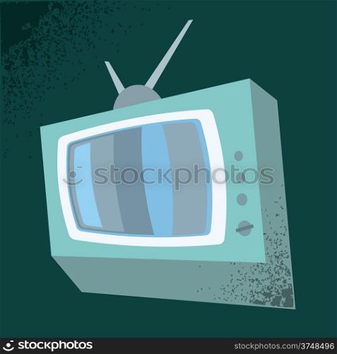 colorful illustration with old tv your design
