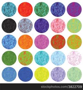 colorful illustration with polygonal circles set on white background