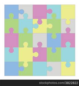 colorful illustration with puzzle on white background