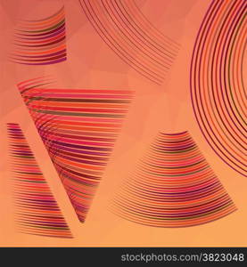 colorful illustration with red line symbol set on polygonal background