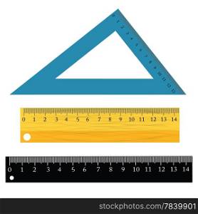 colorful illustration with set of rulers on a white background for your design