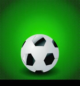 colorful illustration with soccer ball on a green background for your design