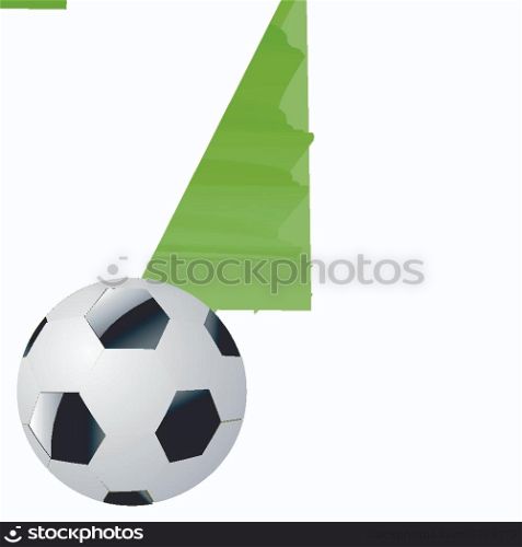 colorful illustration with soccer ball on a green wave background for your design