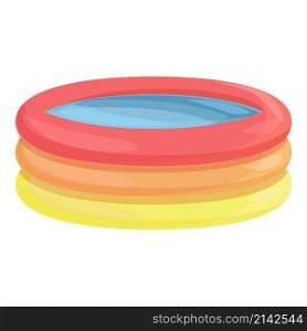 Colorful inflatable pool icon cartoon vector. Water swim. Circle air. Colorful inflatable pool icon cartoon vector. Water swim