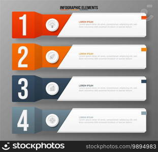 Colorful infographic elements template, Business concept with 4 options, steps or processes and marketing can be used for workflow layout and presentation.