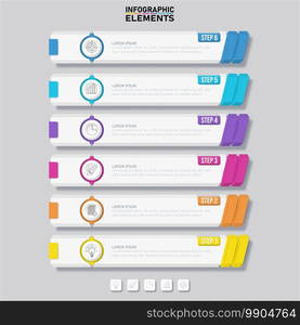 Colorful infographics elements template,Business concept with 6 options, steps or processes and marketing can be used for workflow layout and presentation.