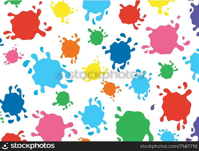 colorful ink splashes background vector