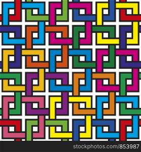 Colorful Interlaced Squares Seamless Pattern