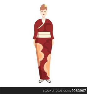 Colorful kimono icon cartoon vector. Asian person. Costume design. Colorful kimono icon cartoon vector. Asian person