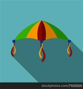 Colorful kite icon. Flat illustration of colorful kite vector icon for web design. Colorful kite icon, flat style