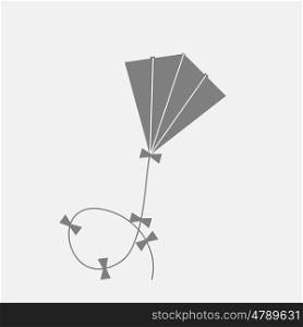 Colorful Kite Icono on Gray Background. Vector Illustration EPS10. Kite Icon. Vector Illustration