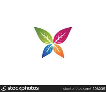 Colorful leaf logo illustration