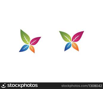 Colorful leaf logo illustration