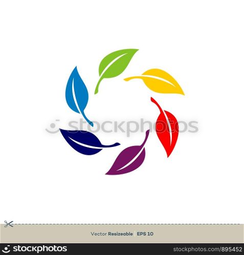 Colorful Leaves Vector Logo Template Illustration Design. Vector EPS 10.