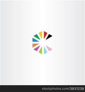 colorful letter c with triangles logo vector symbol