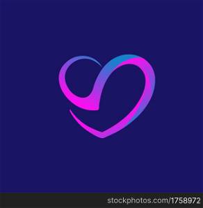 colorful Letter S Heart Shape Logo Template Stock Vector,Hand drawn heart sign for page decoration and design illustration