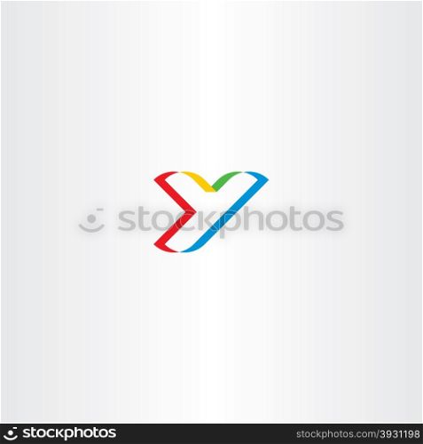 colorful letter y logo stylized icon design