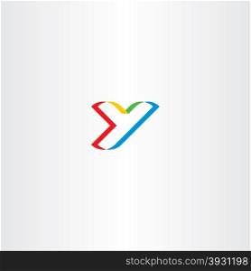 colorful letter y logo stylized icon design