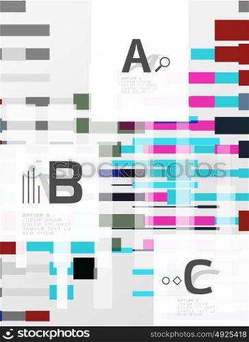 Colorful lines, rectangles and stripes with option infographics. Colorful lines, rectangles and stripes with option infographics, abstract background