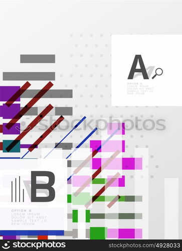 Colorful lines, rectangles and stripes with option infographics. Colorful lines, rectangles and stripes with option infographics, abstract background