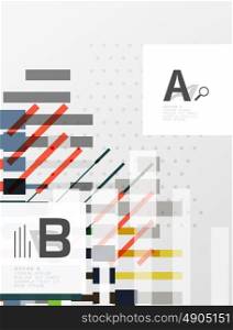 Colorful lines, rectangles and stripes with option infographics, abstract background