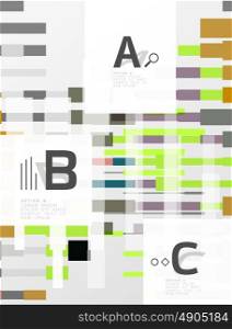 Colorful lines, rectangles and stripes with option infographics, abstract background