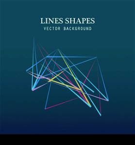 Colorful Lines shapes abstract isolated on blue dark background vector illustration