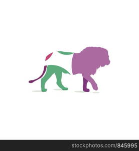 Colorful Lion logo design, tiger vector icon. animal illustration.