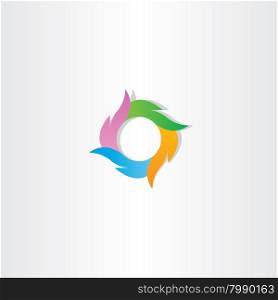 colorful logo circle wave business icon sign design