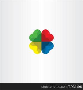 colorful logo heart circle love vector icon symbol