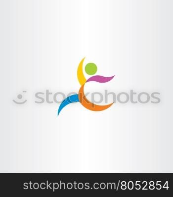 colorful logo vector athletic man running
