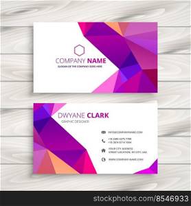colorful low poly business card