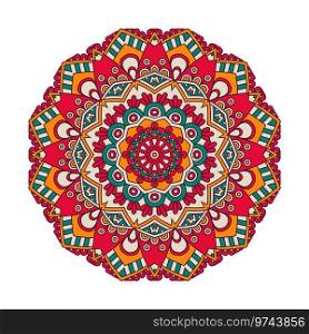 Colorful mandala design geometric Royalty Free Vector Image