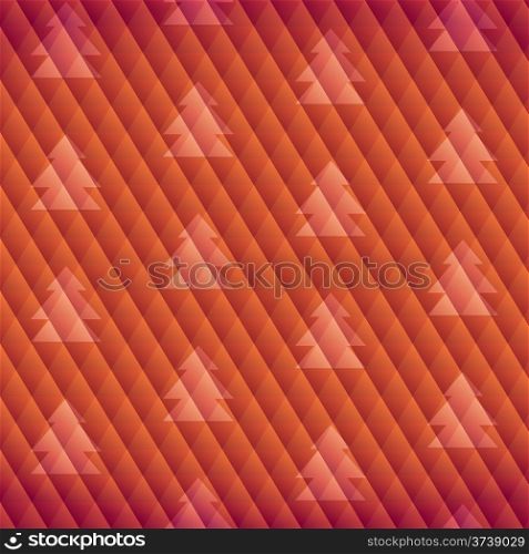 Colorful mosaic Christmas tree. Geometric triangles pattern. Vector illustration.