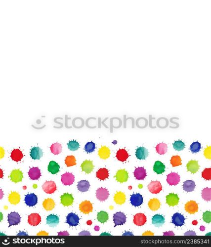 Colorful multicolored confetti texture. Watercolor circles isolated on white background. Watercolor confetti isolated. Abstract spot background.
