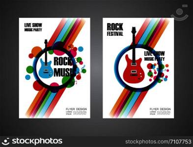 colorful music festival poster, cover design, isolated on white