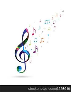 Colorful music notes background	