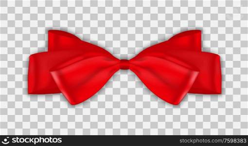 Colorful naturalistic 3D beautifully knotted bow on transparent background. Vector Illustration. EPS10. Colorful naturalistic 3D beautifully knotted bow on transparent background. Vector Illustration