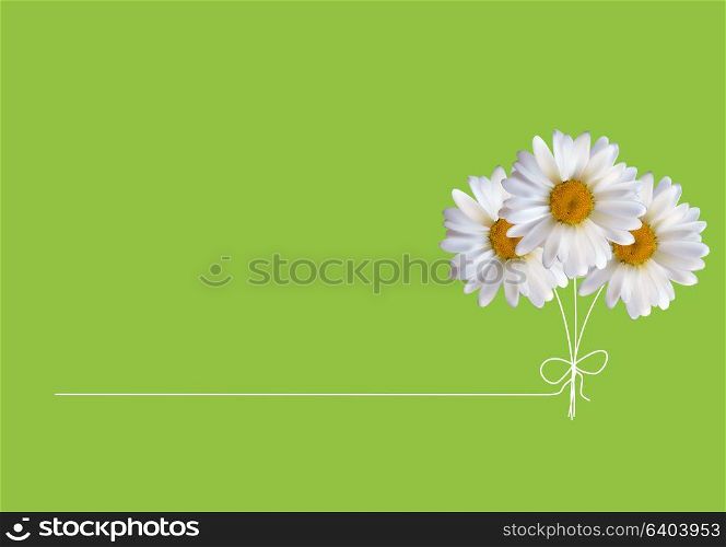 Colorful Naturalistic Beautiful 3D Chamomile Background Vector Illustration. Eps10. Colorful Naturalistic Beautiful 3D Chamomile Background Vector Illustration