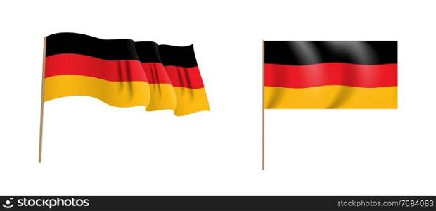 Colorful naturalistic waving Bundesrepublik Deutschland flag. Vector Illustration. EPS10. Colorful naturalistic waving Bundesrepublik Deutschland flag. Vector Illustration